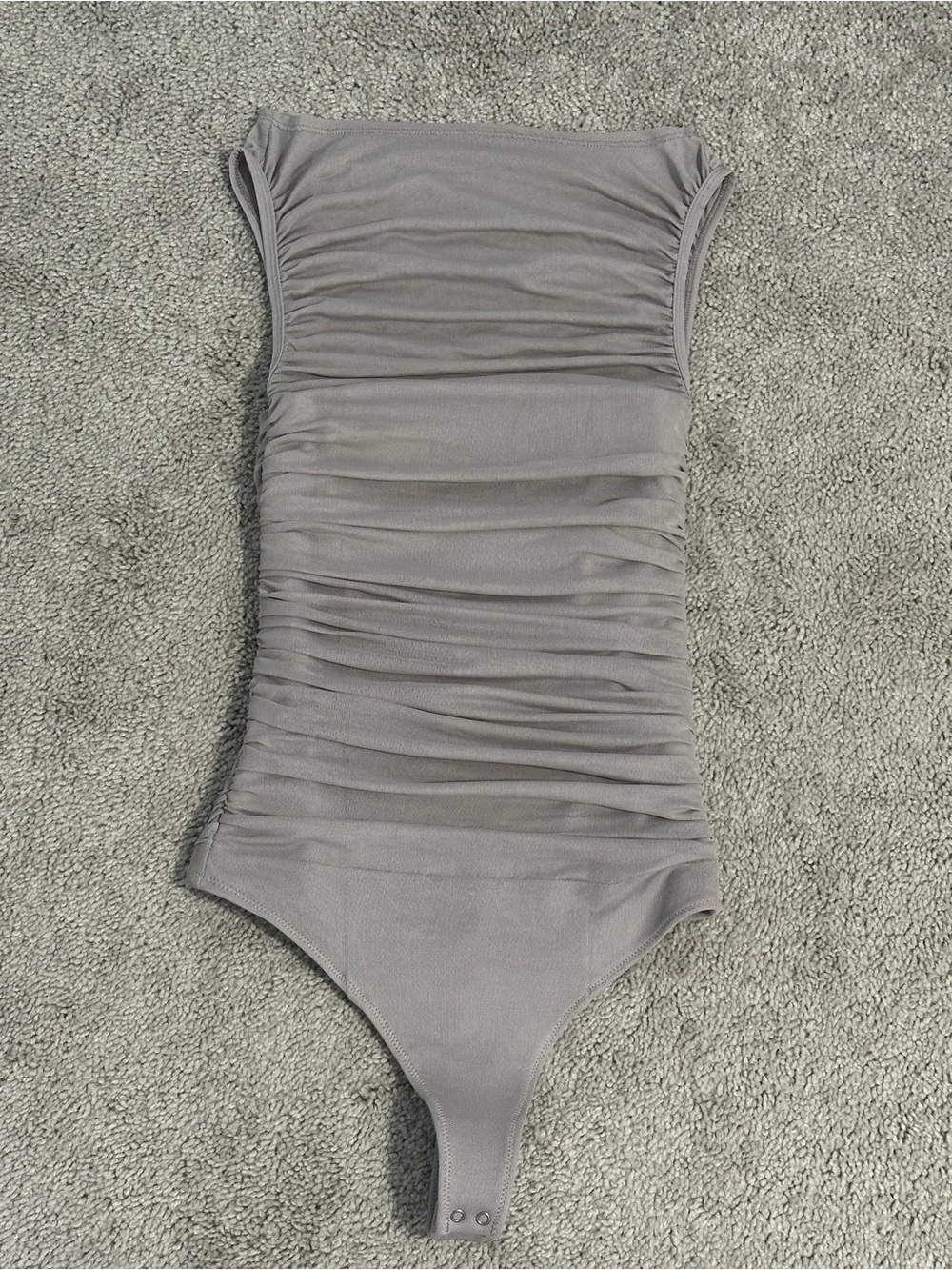 NWT Abercrombie & Fitch gray ruched mesh bodysuit